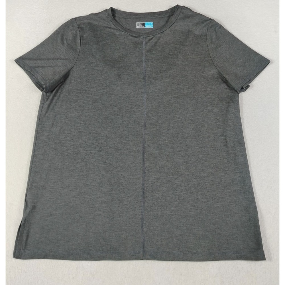 PGA TOUR Shirt Womens Large Gray Short Sleeve Golf Performance Stretch Athletic